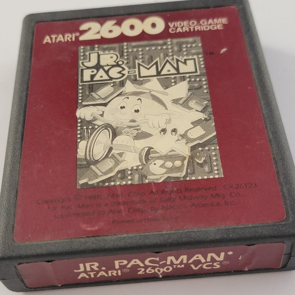 Jr. Pac-Man Atari 2600 Game Cartridge Only 1988 Atari Arcade Retro Multiplayer